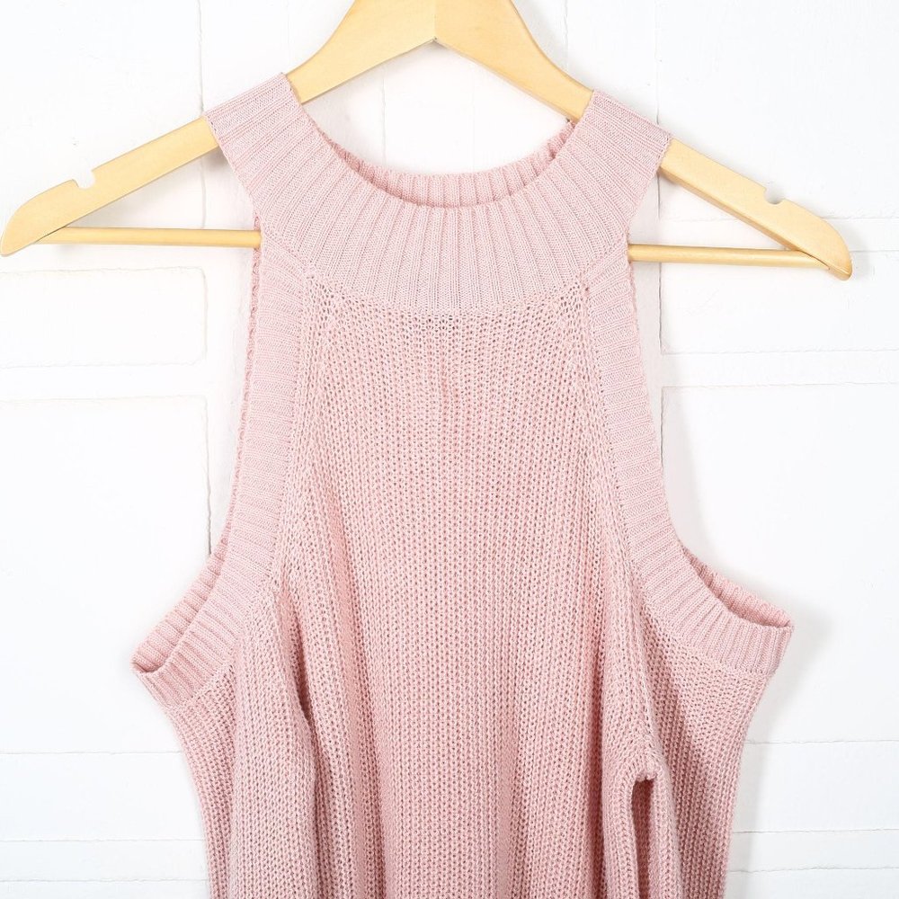 Timing Cold Shoulder Knit Top Pink - Picture 5 of 9